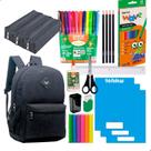 Kit Material Escolar Caderno Brochura Estojo Duplo + Itens Masculino