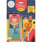 Kit Material Escolar Camping Completo Infantil Lápis Colorir