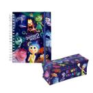 Kit Material Escolar Divertidamente DAC Disney Estojo Grande Caderno Universitário Smart Volta Aulas