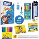 Kit Material Escolar Econômico Volta As Aulas Infantil 56pcs Ensino Fundamental Educação Infantil Acrilex Maripel LeoLeo