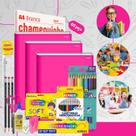 Kit Material Escolar Econômico Volta As Aulas Infantil 60 itens Ensino Fundamental Infantil Faber Acrilex Chamequinho