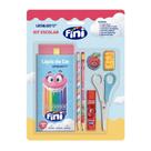 Kit Material Escolar Fini Leo & Leo 7 Itens Leonora