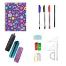 Kit Material Escolar Juvenil Adulto Fundamental Médio Faculdade Feminino Menina Básico Réguas Estojo Kit Material Escolar Juvenil Adulto Fundamental Médio Faculdade Feminino Menina Básico Réguas Estojo