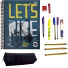 Kit Material Escolar Masculino Essencial Caderno 160Fls Kit Material Escolar Masculino Essencial Caderno 160Fls
