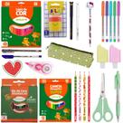 Kit Material Escolar Meninas 94 Itens Lapis De Cor Canetinha Estojo Apontador - Leo e Leo