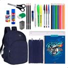 Kit Material Escolar Mochila Caderno Estojo Completo - Azul