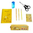 Kit Material Escolar Pikachu Pokémon 8 Peças Itens Básicos