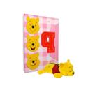 Kit Material Escolar Ursinho Pooh Disney 1 Agenda Rosa 2025 1 Estojo Pelúcia Fluffly Volta as Aulas