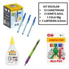 Kit Material Escolar Volta ás Aulas Compactor Canetinha Lapiseira Cola Kit Material Escolar Volta ás Aulas Compactor Canetinha Lapiseira Cola