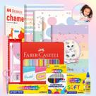 Kit Material Escolar Volta As Aulas Infantil 72 itens Gatinha Sissi Tons Pastéis para Ensino Infantil ou Fundamental