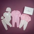 Kit maternidade Bebê RN Menina Floral Rosa Algodão Estampado caixa presente