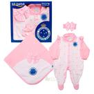 Kit Maternidade Cruzeiro Rosa Com Manta Oficial