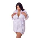 Kit Maternidade Plus Size IMI Camisola com Abertura para Amamentação e Robe com Renda Kit Maternidade Plus Size IMI Camisola com Abertura para Amamentação e Robe com Renda