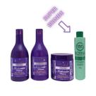 Kit Matizador Loiro Platinum + Tônico Biotina Crescimento - 4 Produtos Maycrene