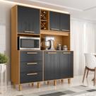 Kit Max Armário para Cozinha 5 Portas 3 Gavetas (1,60 M) Yescasa
