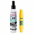 Kit Maybelline + Redken - Máscara de Cílios The Colossal à Prova Dágua Preto + Spray One United