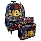 Kit mchila roblox infantil menino Rodinha lancheira+estojo Completo