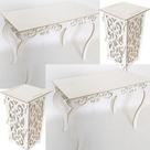 Kit Mdf Provençal Branco 2Mesa Luis Xv Mãe Filha 2 Cubos