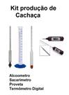 Kit Medição para Alambique Produção Cachaça Alcoômetro Sacarímetro Proveta Termômetro