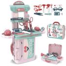 Kit Médico Enfermeira Infantil Maleta Doutor 3 em 1 Brinquedo Educativo Faz de Conta Acessórios Menina Kizumba