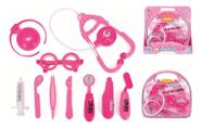 Kit Médico Infantil Maleta e Acessórios Rosa Fenix
