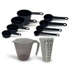 Kit Medida 10 Peças Jarra 500ml Fume (Preto) Copo Preto Xicara Preto Colher Preto Res Panelinha Rosa Kit Medida 10 Peças Jarra 500ml Fume (Preto) Copo Preto Xicara Preto Colher Preto Res Panelinha Rosa