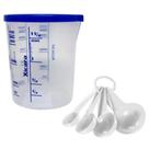 Kit Medida Certa Copo C/ Tampa 400ml + 4 Colheres Medidoras Plástica