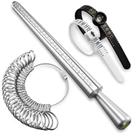 Kit Medidor de Anéis Meowoo 4 Peças em Metal para Joias