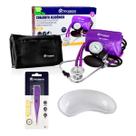 Kit medidor de pressão esteto cuba rim e termômetro Roxo