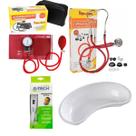 Kit medidor de pressão esteto cuba rim e termômetro Vermelho Kit medidor de pressão esteto cuba rim e termômetro Vermelho