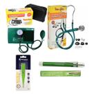 Kit medidor de pressão esteto Lanterna e termômetro Verde