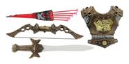 Kit Medieval c/ Espada Armadura Arco e Flecha Pais e Filhos