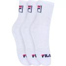 Kit Meia 3 Pares Meia Fila Tripack Cano Alto Branco 34/38