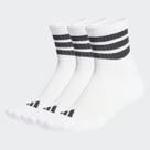 Kit Meia Adidas 3 Stripes ESS Mid 3 Pares Branca