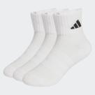 Kit Meia Adidas Ank 3 Pares Juvenil Branca e Preta