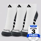 Kit Meia Adidas Cano Médio 3 Pares PRF C CC QRT Branca Kit Meia Adidas Cano Médio 3 Pares PRF C CC QRT Branca