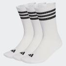 Kit Meia Adidas ESS CRW 3 Pares Branca e Preta Kit Meia Adidas ESS CRW 3 Pares Branca e Preta
