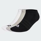 Kit Meia Adidas ESS Low 3 Pares Cinza Branca e Preta
