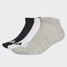 Kit Meia Adidas Invisível 3 Pares Cinza, Branca e Preta