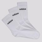 Kit Meia Adidas Lin Crew 3 Pares Branca