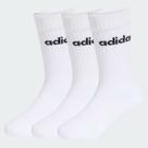Kit Meia Adidas Linear CRW 3 Pares Infantil Branca