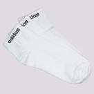 Kit Meia Adidas Logo Linear ESS 3 Pares Cano Médio Branca e Preta