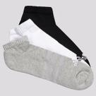 Kit Meia Adidas Spw Cano Baixo 3 Pares Branca Preta e Cinza