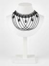 Kit Meia Calça Arrastão + Gargantilha Chocker Obsidian Cor:Preto