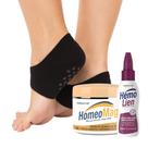 Kit Meia Calcanheira Creme Hidratação Pés Rachados HomeoMag e Loção Hemolien Nobrevie 30g