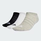 Kit Meia Feminino Soquete Leve Adidas 3 Pares Cinza Preto E Branco