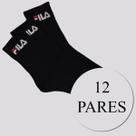 Kit Meia Fila 12 Pares Cano Médio Preto