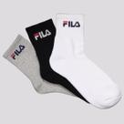 Kit Meia Fila 3 Pares Cano Médio Cinza Branca e Preta