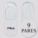 Kit Meia Fila 9 Pares Cano Invisível Branco