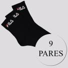 Kit Meia Fila 9 Pares Cano Médio Preto